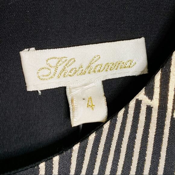 Shoshanna Glenda Abstract Jacquard Metallic Sheath Dress Black Gold Size 4 - Picture 5 of 10